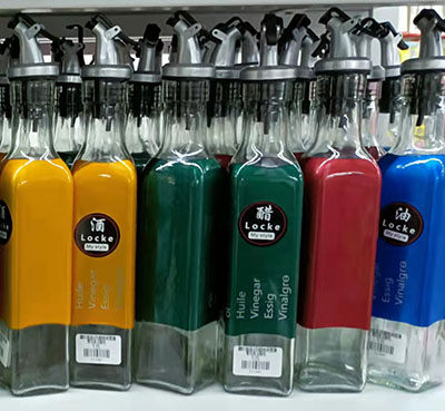 厨房酱油醋料酒调味瓶玻璃家用生抽防漏醋瓶透明油瓶大容量装油罐六B13-1-1