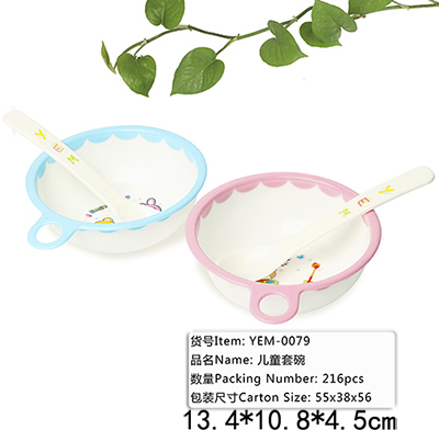0079挂式儿童餐具仿瓷密胺碗勺套装 卡通餐具婴儿碗儿童碗216/箱A5-2-2