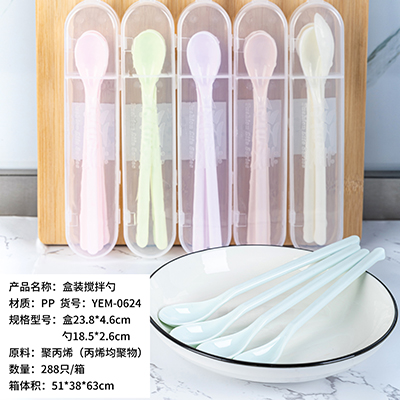 （288/箱）0624盒装卡通家用4支咖啡搅拌勺子可爱创意长柄勺六B32-3-4