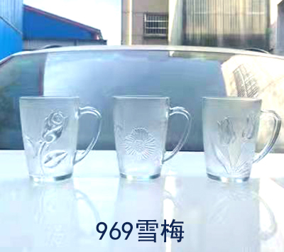 969(K0007)雪梅雕花玻璃杯餐饮杯简约家用商用茶杯72/箱六B19-2-1
