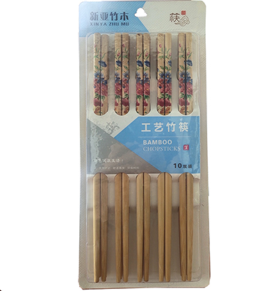 （110板/件）0152吸卡10双装印花竹木筷子新亚筷子六B4-1-1