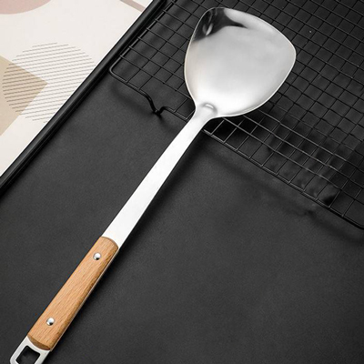 育盛 木柄2钉加厚不锈钢锅铲  特价数量有限 厨房用具炒菜烹饪铲勺厂家直供八B36-2-1