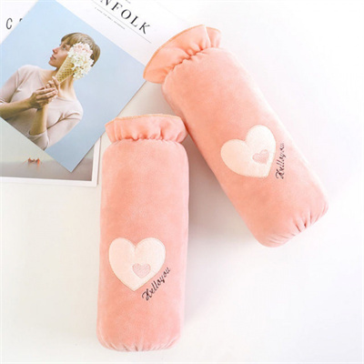 嫩粉色 袖套女绒面春秋冬学生 清新可爱长款套袖女士工作袖套爱心防污护袖八B44-4-上-3-上--