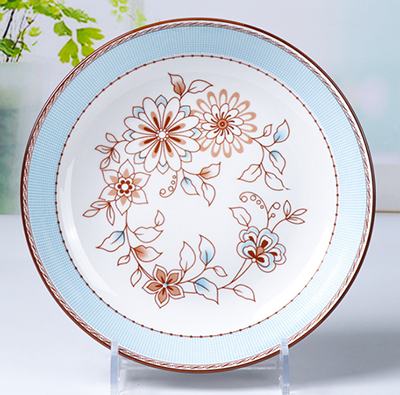 （一级）8.3英寸新中式全彩简约陶瓷饭盘 印彩航空盘（无售后）六A2-4-1-5-1