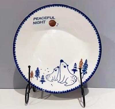 （一级）8.3英寸新中式全彩简约陶瓷饭盘 印彩航空盘（无售后）六A2-4-1-5-1