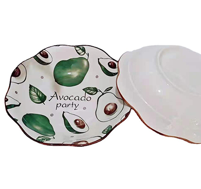 5号印花9寸荷口牛油果汤碗陶瓷汤碗创意印花陶瓷大汤碗（无售后不包运输破损）八A5-2-1