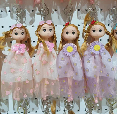 时尚玩偶 创意小娃娃挂件 钥匙圈 小女孩玩具 长腿长裙23cmC10-3-4