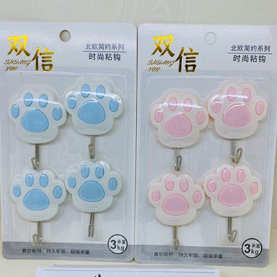429-9917-126双信北欧简约130四个装活动五金粘钩挂钩粘钩门后挂钩160/箱六B4组架-上