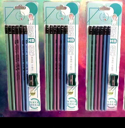 HP-E008 金属皮头六支铅笔HB学生考试用品 学习用品文具 易卷削 不断芯-六B40-4-4
