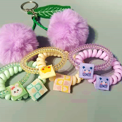 一卡2根装 发绳基础百搭电话绳发圈头绳无痕不伤发扎头皮筋发饰女----26号六c2-3-2