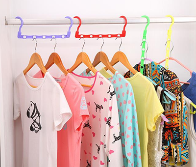 多功能五孔防风防滑魔术衣架衣柜分类 5孔晾晒衣架