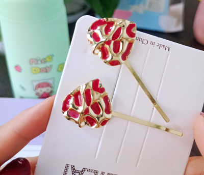 简约发卡发顶心形发夹一字夹少女可爱刘海夹子C3-2-4