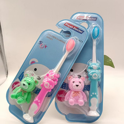 (288支/箱)567儿童爆款 宝宝甜心超细软毛牙刷内赠精美玩具小熊六B18-3-2