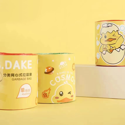 0079  爆款 超大卷加厚手提背心垃圾袋 B·DAKE小黄鸭 120/件六B2-4-1