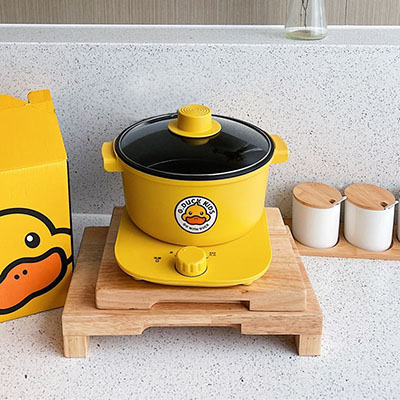 G.DUCK小黄鸭电煮锅家用多功能电热锅分体迷你蒸煮一体锅宿舍电火锅B36-4-2