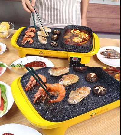 G.DUCK黄鸭涮烤一体锅多功能黄鸭锅韩式电烧烤炉B0-3-1-2