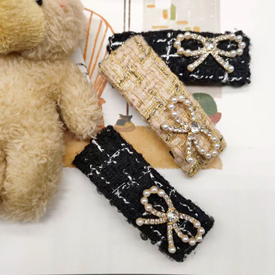 特价高端复古优雅小香风蝴蝶结发夹侧边夹子C3-1-1