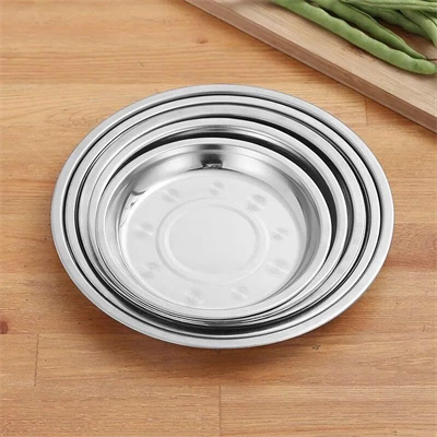 20 不锈钢圆形浅盘 餐厅食堂商用家用菜盘子菜碟饭盘装菜盘多用盘子---20 浅盘 1000/件八B38-2-1
