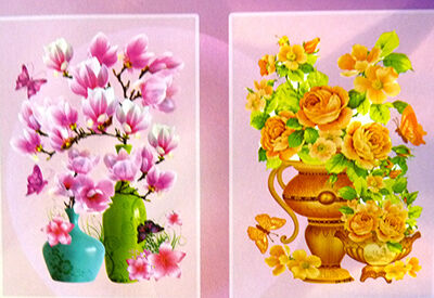 49*30cm新款仿4D立体墙贴批发 可移除清新花瓶系列组合贴画六B37-1-2