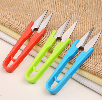 V形小剪刀批发 U型塑料弹簧纱剪线头剪C13-2-2
