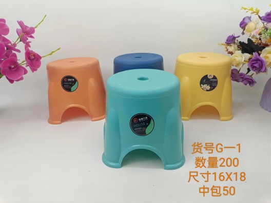 卡通小凳子G-1客厅加厚塑料浴室洗澡圆板凳卡通儿童学步凳换鞋凳矮椅子 多款随机混发A7-1-1