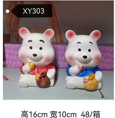 创意礼品5寸陶瓷存钱罐礼品摆设公仔（8-9款混搭）六A9-2-2