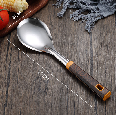 3129木棕不锈钢锅铲 防烫加厚炒饭勺八B34-3-1