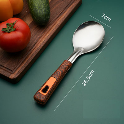 3145木棕柄不锈钢锅铲 防烫加厚炒饭勺八B32-4-1