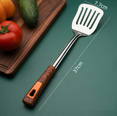 3145木棕柄不锈钢锅铲 防烫加厚炒煎铲 八B32-3-1