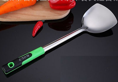 （500/件）3135韩文绿柄不锈钢锅铲 防烫加厚炒菜铲八B36-1-1