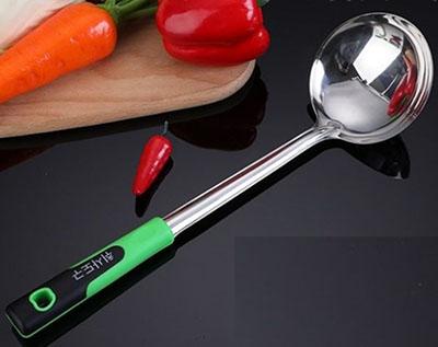 （500/件）3135韩文绿柄不锈钢锅铲 防烫加厚炒汤勺八B36-1-1