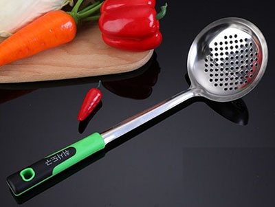 （500/件）3135韩文绿柄不锈钢锅铲 防烫加厚炒漏勺八B39-1-1