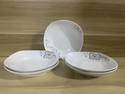 特价一等7.5寸方盘果盘饭盘小清新边花60/件D6-2-1