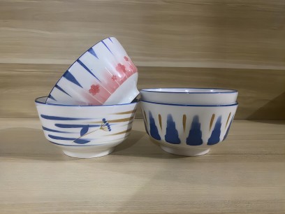 特价一等4.6寸欧式碗米饭碗小汤碗洋气清新酒店饭馆瓷碗120/件六A8-3-1