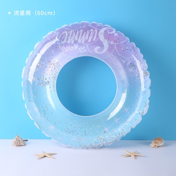 ins网红亮片流星雨游泳圈成人加厚充气泳圈流星雨泳圈 60cm