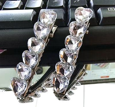 闪钻发夹银色超闪网红ins侧边夹刘海发夹高档轻奢款六C5-1-3