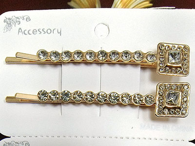 韩国ins网红水钻发夹2件套装成人边卡一字夹仙女刘海发卡夹头饰C3-1-4