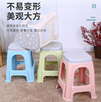 848按摩凳子 47cm家用餐桌凳 熟料方凳客厅高凳子 加厚板凳 成人凳子24/件六B21-4-1