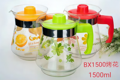 BX1500玻璃茶壶 茶壶整套 高温冷水壶热水壶 果汁壶 咖啡壶扎壶容量150ML36/件六B21-2-2B22-4-2