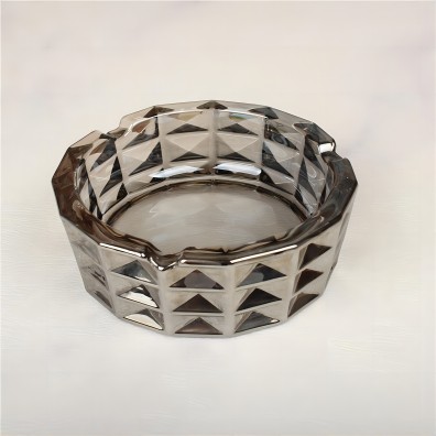 24个/箱BXYG16-1灰色玻璃烟灰缸餐厅酒店客房专用雪茄创意圆形炫彩烟灰缸六B1-1-2