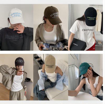 鸭舌帽女2023新款春夏季百搭显脸小大头围字母刺绣弯檐棒球帽子潮六B7-4-2