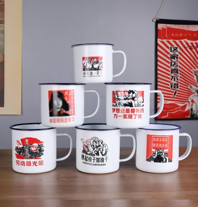 瓷陶瓷杯 复古怀旧茶缸酒杯96/件六A2-5-1--六B16-3-1