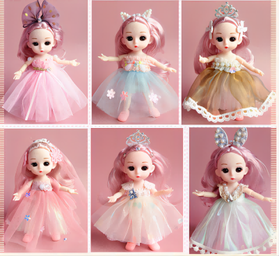 新款洋娃娃玩具16厘米关节娃娃女孩礼物10/包C5-1-2