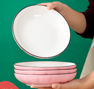 (一级品)7寸南瓜盘色釉汤盘饭盘八A1-1-1