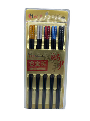 （80/件）A006合金筷韧性强耐高温不弯曲不变形不发霉合金筷10双装B31-3-3