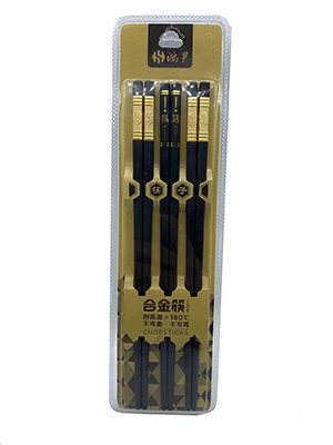 A881合金筷不弯曲不发霉3双装200/件六B29-2-3