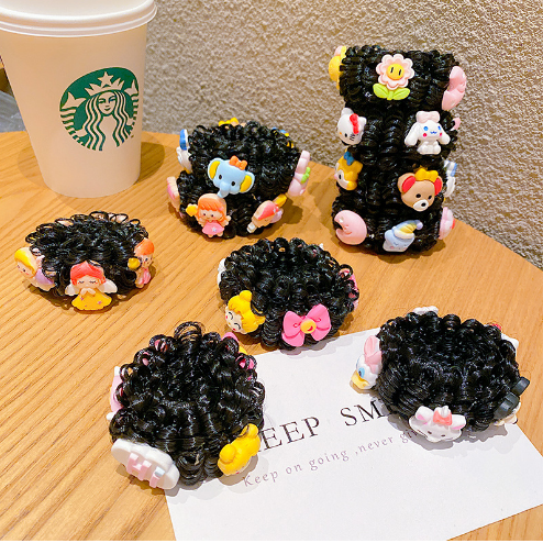 丸子头发圈女童发饰扎头绳不伤发高弹宝宝橡皮筋公主头花C3-3-1