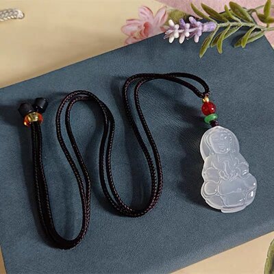 004天然玛瑙玉髓观音吊坠玉菩萨项链男女通用