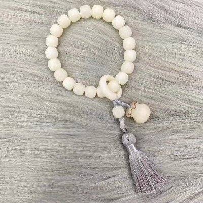 010一念禅艺新款白玉菩提根手持藏式佛珠男女莲花流苏菩提子念珠手串