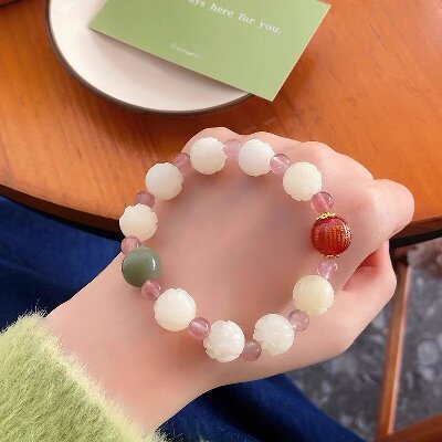 015法喜南瓜手串菩提手链女天然白心经莲花菩提子手把件饰品手持珠